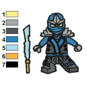 Lego Ninjago Jay KX Embroidery Design