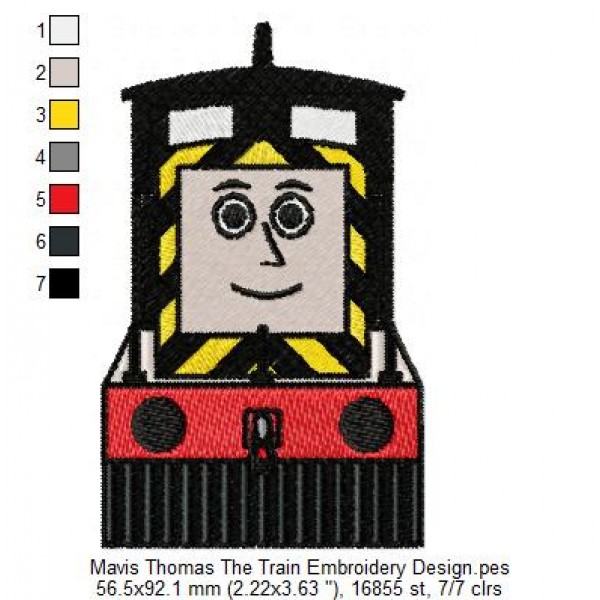 Mavis Thomas The Train Embroidery Design
