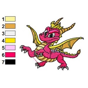 Skylander Spyro 07 Embroidery Design