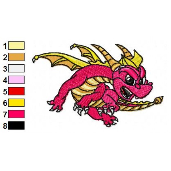 Skylander Spyro 08 Embroidery Design