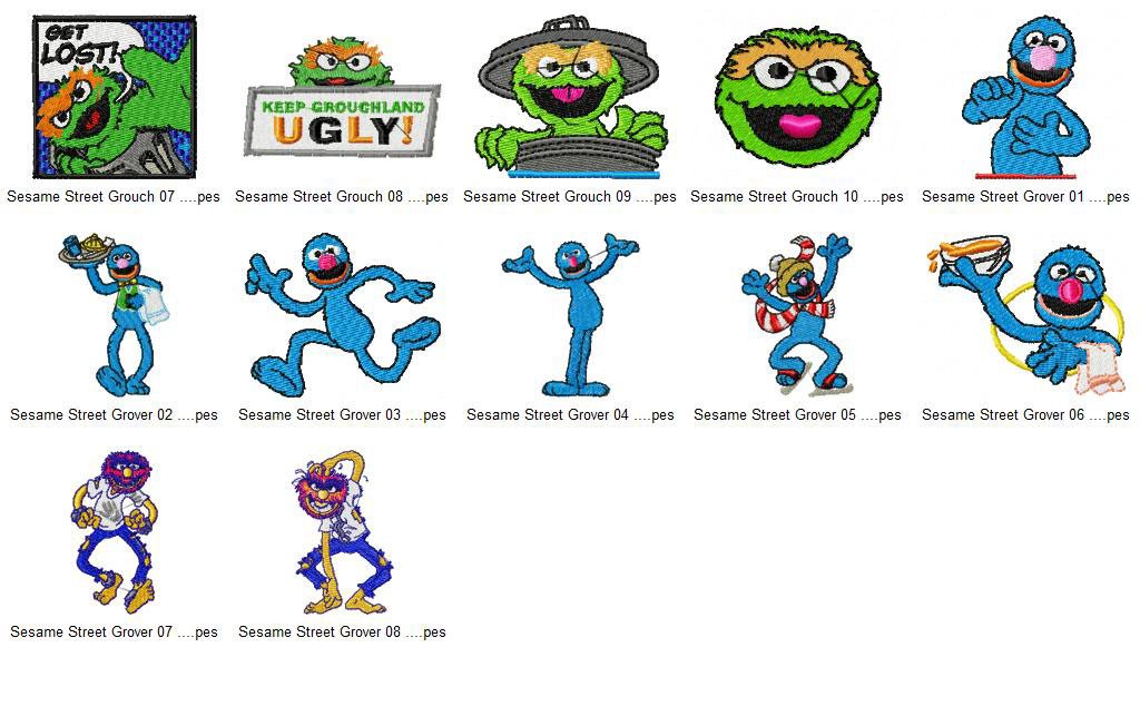 Collection 12 Sesame Street Embroidery Designs Collection 08